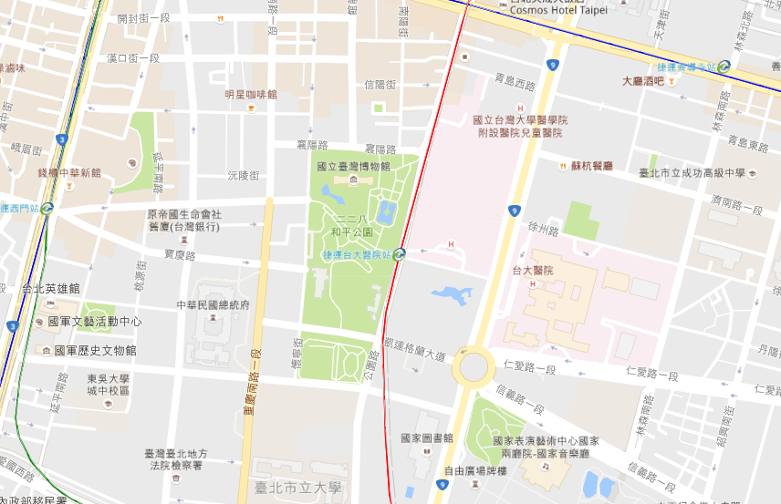 圖1：Google Map所提供的普通地圖