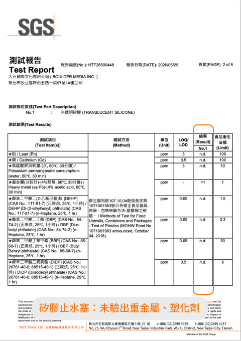 SGS檢驗證書 5